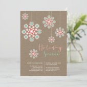 Hanging Ornaments Chic Holiday Soiree Party Einlad Einladung (Stehend Vorderseite)