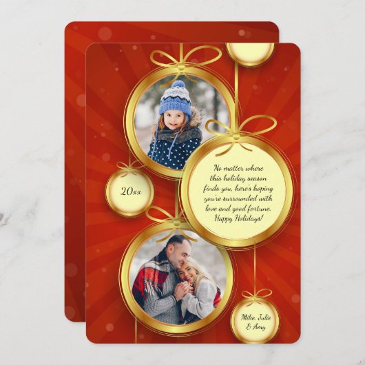 Hanging Ornaments Foto Einladung (Vorne/Hinten)