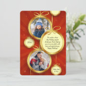 Hanging Ornaments Foto Einladung (Stehend Vorderseite)