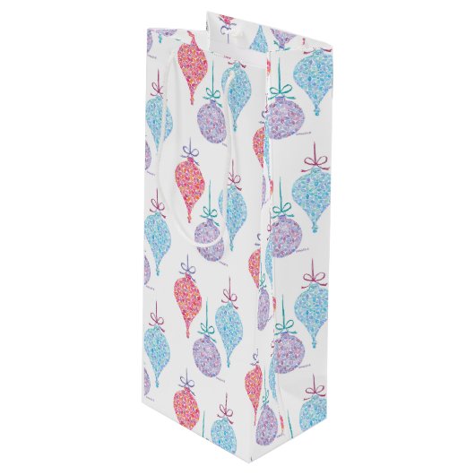 Hanging Ornaments Weinbeutel von Sue Weidlich Geschenktüte Für Weinflaschen (Vorderseite Schrägansicht)