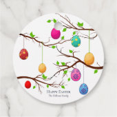 Hanging Ostereier, Frühlingszweige Geschenkanhänger (Rückseite)