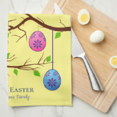 Hanging Ostereier, Frühlingszweige Geschirrtuch (Viertel Falte)