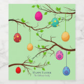 Hanging Ostereier, Frühlingszweige Weinetikett (Einzelnes Label)