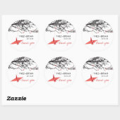 Hanging Red Origami Paper Crane Chic Asiatische Ho Runder Aufkleber (Blatt)