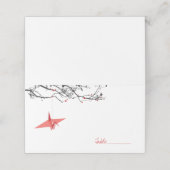 Hanging Red Origami Paper Cranes Asiatische Hochze Platzkarte (Außenseite Aufgefaltet)