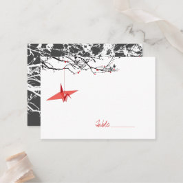 Hanging Red Origami Paper Cranes Asiatische Hochze Platzkarte