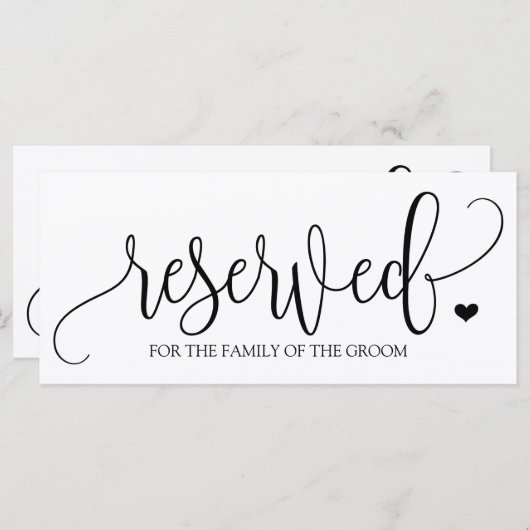 Hanging Reserved Sign | Rustikale Kalligraphie (sc (Vorne/Hinten)