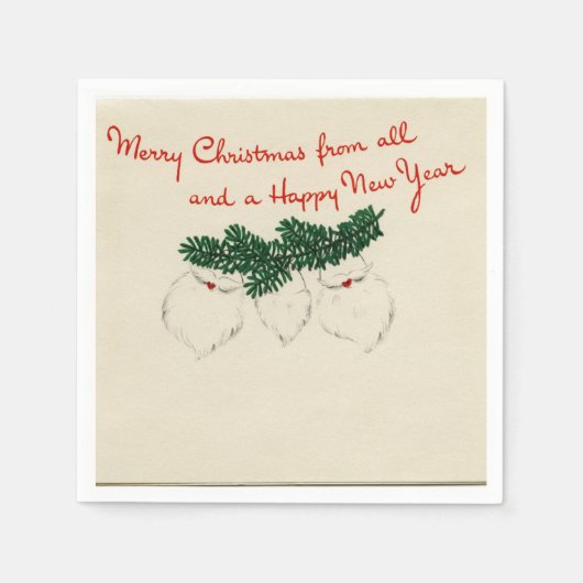 Hanging Santa Beards Paper Napkin Serviette (Vorderseite)