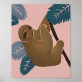 Hanging Sloth Art Print Poster (Vorne)
