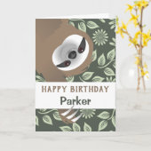 Hanging Sloth Happy Birthday Card Karte (Gelbe Blume)