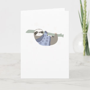 Hanging Sloth Snowflakes Weihnachts Sweater Gesche Karte