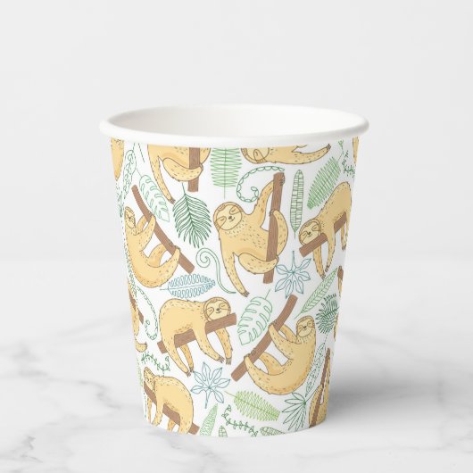 Hanging Sloths Pappbecher (Vorderseite)