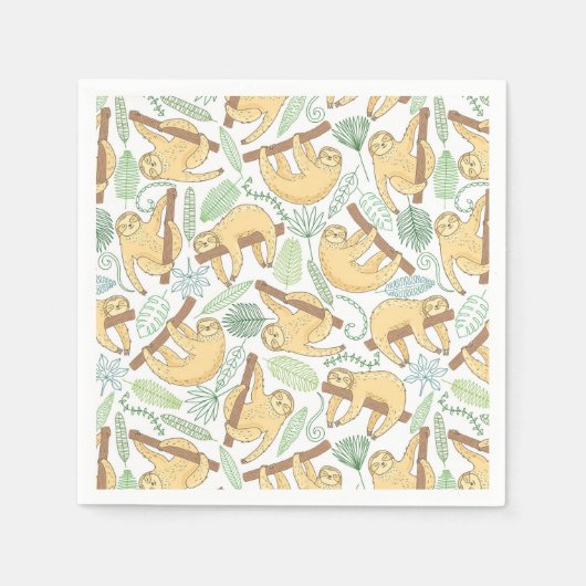 Hanging Sloths Serviette (Vorderseite)