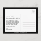 Hanging Snowflakes Foto Save the Date (schwarz) Ankündigungspostkarte (Rückseite)