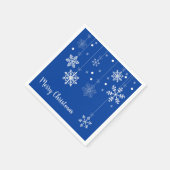 Hanging Snowflakes Merry Xmas Blue Paper Napkins Serviette (Ecke)