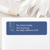 Hanging Snowflakes Return Address Label (blau) (Insitu)