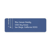 Hanging Snowflakes Return Address Label (blau) (Vorne)
