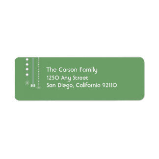 Hanging Snowflakes Return Address Label (grün)