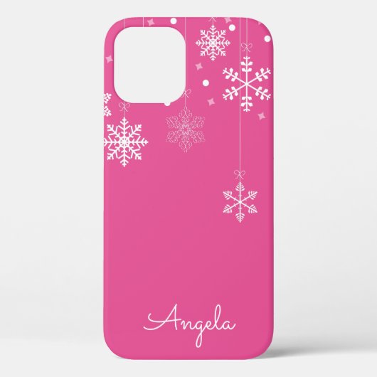 Hanging Snowflakes Rosa Einmaliger Name iPhone 12 Case-Mate iPhone Hülle (Rückseite)