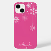 Hanging Snowflakes Rosa Einzigartiger Name iPhone  Case-Mate iPhone Hülle (Rückseite)