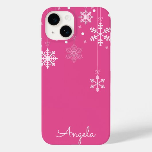 Hanging Snowflakes Rosa Einzigartiger Name iPhone Case-Mate iPhone Hülle (Rückseite)