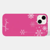 Hanging Snowflakes Rosa Einzigartiger Name iPhone  Case-Mate iPhone Hülle (Rückseite (Horizontal))