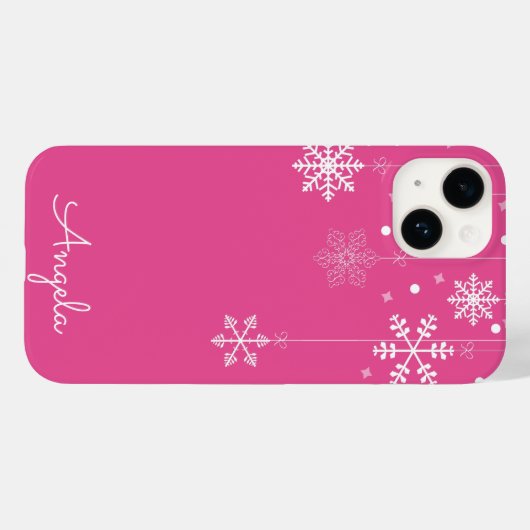 Hanging Snowflakes Rosa Einzigartiger Name iPhone  Case-Mate iPhone Hülle (Rückseite (Horizontal))