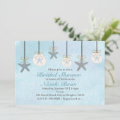 Hanging Starfish & Sand Dollars Beach Einladungen (Stehend Vorderseite)