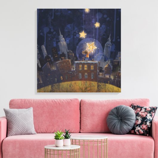 Hanging Stars Art Matte Leinwanddruck (Insitu (Wohnzimmer))