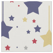 Hanging Stars Red Blue Silver Gold Stoff (Nahaufnahme)