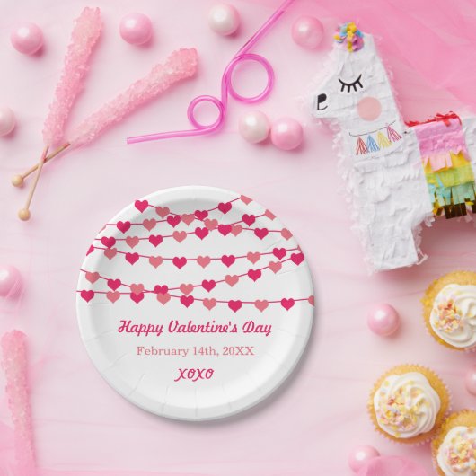 Hanging String Liebe Herzlichen Glückwunsch Valent Pappteller (Party)