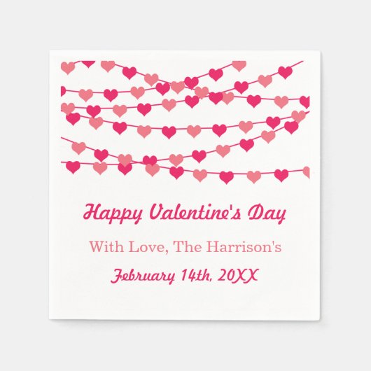Hanging String Liebe Herzlichen Glückwunsch Valent Serviette (Vorderseite)