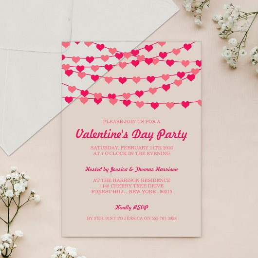Hanging String Liebe Hört Valentinstag Party Acryleinladungen