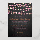 Hanging String Liebe Hört Valentinstag Party Folieneinladung (Vorderseite)