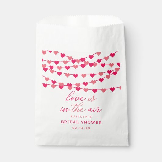 Hanging String Love Hearts Bridal Shower Geschenktütchen (Vorderseite)