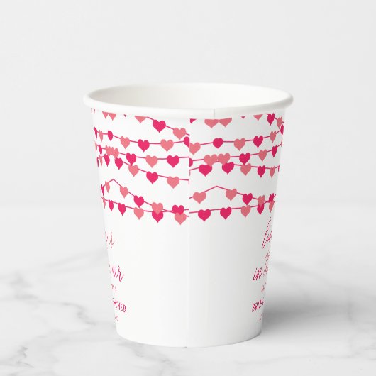 Hanging String Love Hearts Bridal Shower Pappbecher (Rechts)