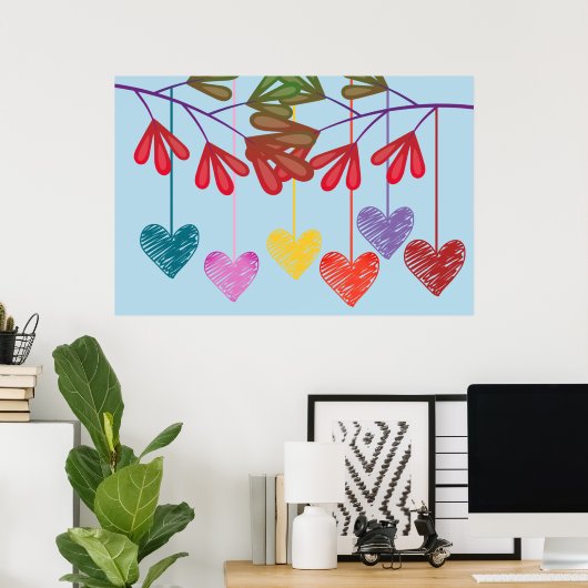 Hanging Tree Hearts Poster (Heimbüro)