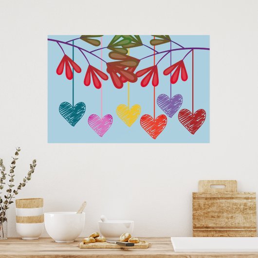Hanging Tree Hearts Poster (Küche)