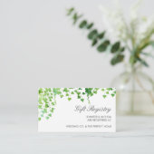 Hanging Vines Greenerity Wedding Gift Registrierun Begleitkarte (Stehend Vorderseite)