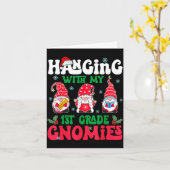 Hanging With My 1st Grade Gnome Christmas Funny Te Karte (Gelbe Blume)