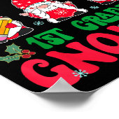 Hanging With My 1st Grade Gnome Christmas Funny Te Poster (Ecke)