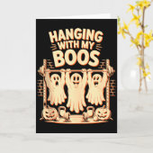 Hanging With My Boos Funny Halloween Ghost Workout Karte (Gelbe Blume)
