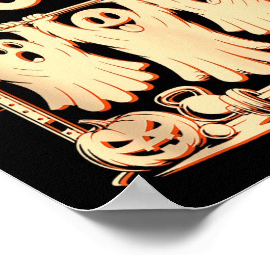 Hanging With My Boos Funny Halloween Ghost Workout Poster (Ecke)