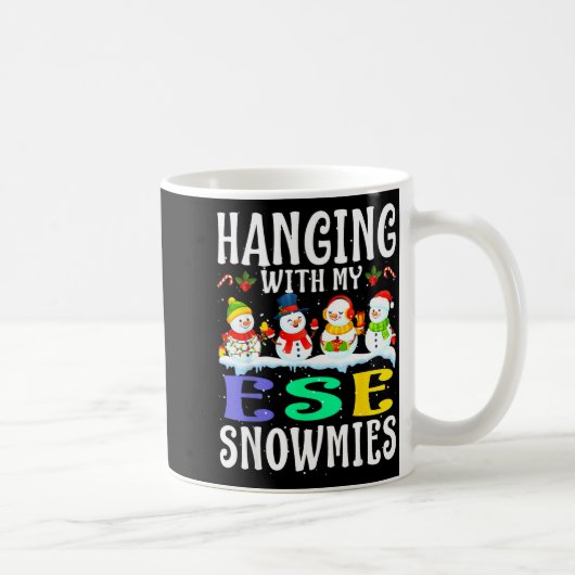 Hanging With My Ese Snowmies Teacher Christmas Gif Kaffeetasse (Rechts)