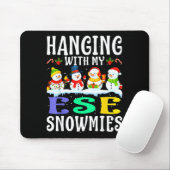 Hanging With My Ese Snowmies Teacher Christmas Gif Mousepad (Mit Mouse)