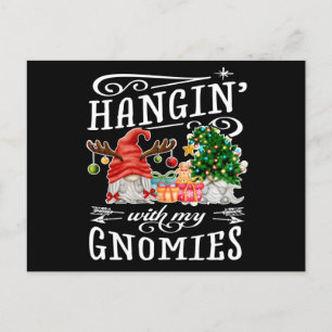 Hanging With My Gnomies Christmas Gnome Postkarte