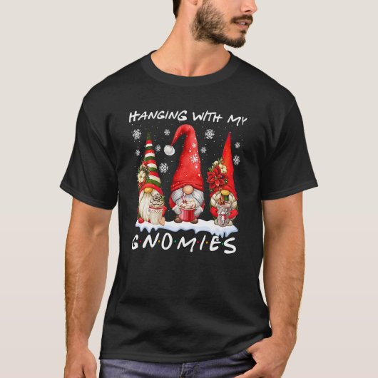 Hanging With My Gnomies Christmas Gnome Xmas Men T-Shirt (Vorderseite)
