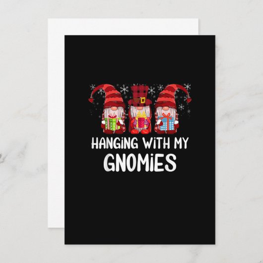 Hanging With My Gnomies Funny Gnome Friend Christm Einladung (Vorne/Hinten)