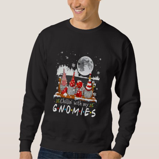 Hanging With My Gnomies Merry Christmas Lights Gno Sweatshirt (Vorderseite)