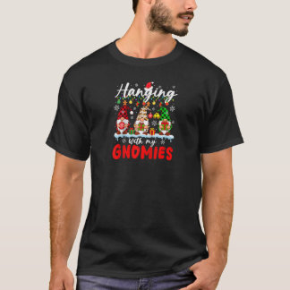 Hanging With My Gnomies Xmas Three Leopard Gnomes  T-Shirt